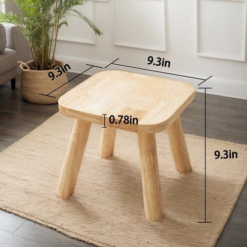 Small Wooden Step Stool Plant with Non - Slip Foot Mat Portable for Sitting - Regenerative Marketplace