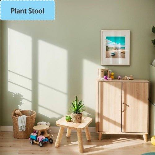 Small Wooden Step Stool Plant with Non - Slip Foot Mat Portable for Sitting - Regenerative Marketplace