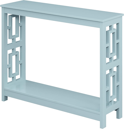 Town Square Console Table with Shelf, Sea Foam - Regenerative Marketplace