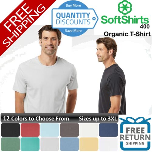 🔥 Softshirts Men Organic T-shirt combed ring - spun cotton Up To 3XL 400 - Regenerative Marketplace