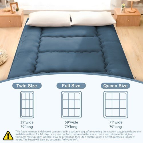 Japanese Futon Mattress Soft Tatami Floor Sleep Mat Foldable for Travel Camping - Regenerative Marketplace