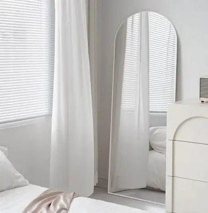Silver 63x20 Inch Metal Arched Brace Full - length Mirror - Regenerative Marketplace
