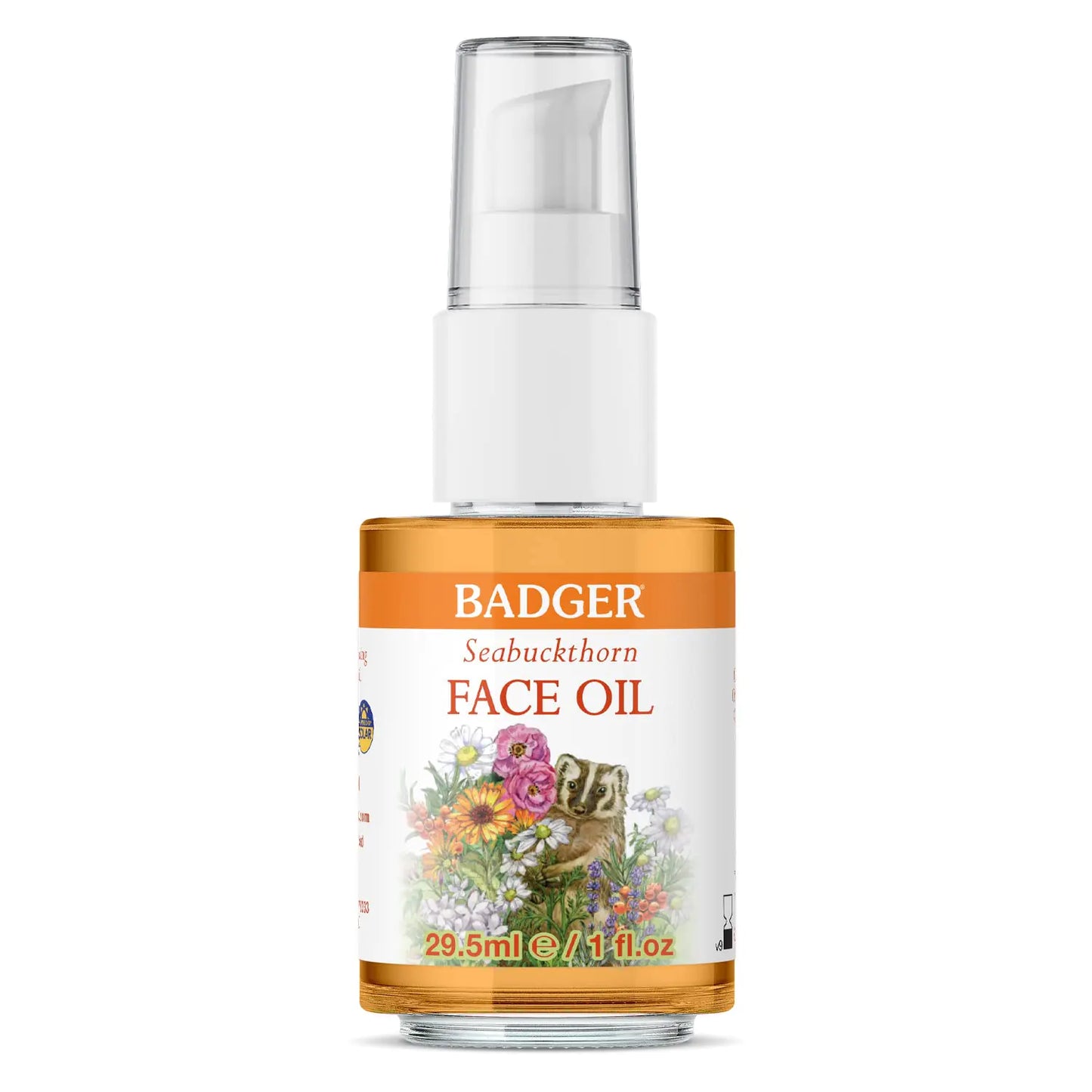 Badger Face Oil Seabuckthorn Certified Organic Seabuckthorn Oil Organic Face Oil Moisturizing Facial Oil Natural Face Oil 1 oz Glass Bottle - Regenerative Marketplace