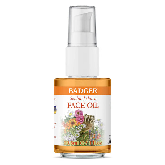 Badger Face Oil Seabuckthorn Certified Organic Seabuckthorn Oil Organic Face Oil Moisturizing Facial Oil Natural Face Oil 1 oz Glass Bottle - Regenerative Marketplace