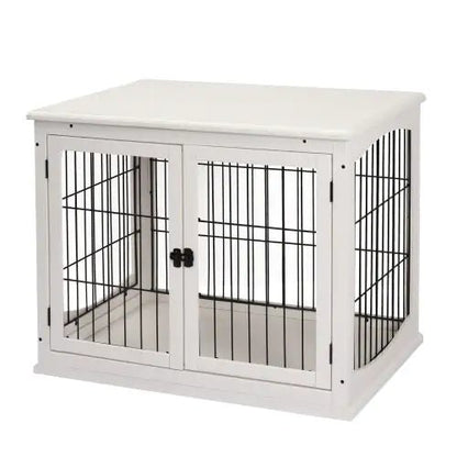 Small Kennel End Table With Two Open Sides And Lockable Door - Regenerative Marketplace