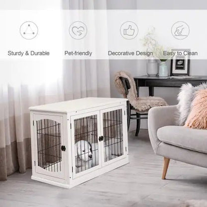 Small Kennel End Table With Two Open Sides And Lockable Door - Regenerative Marketplace