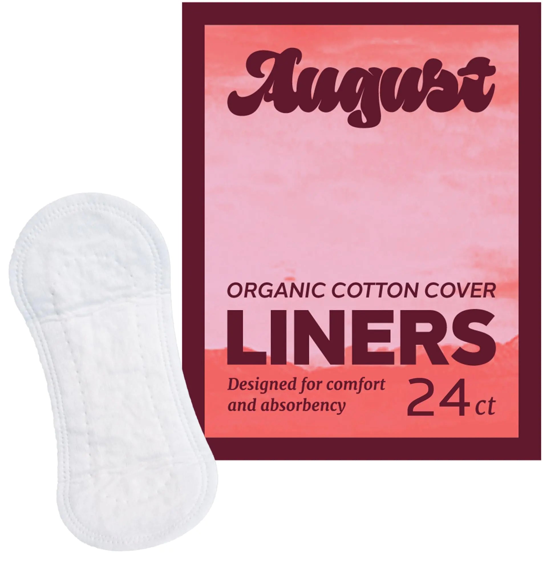 August Organic Cotton Panty Liners for Women and Anyone Who Menstruates Made with Organic Cotton HSA FSA Eligible 24 Daily Liners Toxin & Fragrance Free Hypoallergenic Cotton - Regenerative Marketplace