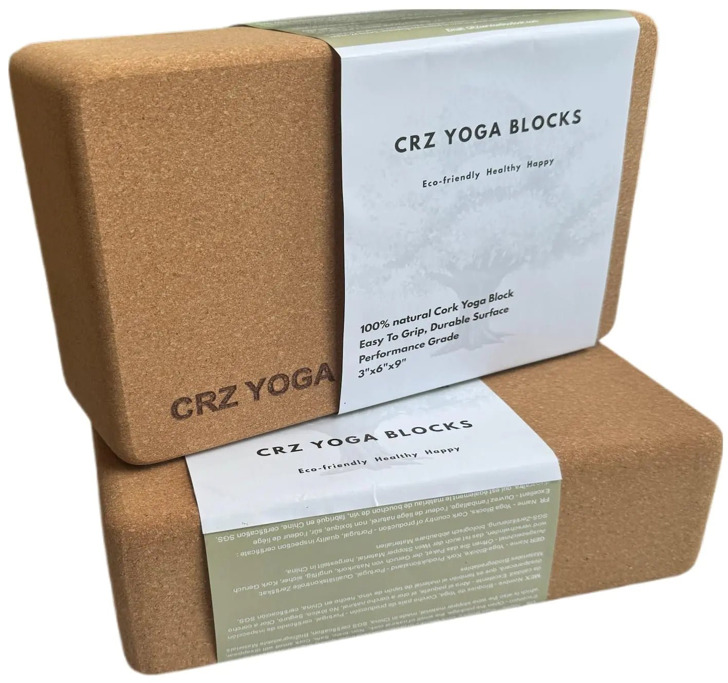 Cork Yoga Blocks 2 Pack Premium Portuguese Yoga Bricks High Density Yoga Block with Non Slip Surface Eco - Friendly Yoga Accessories Ideal for Yoga Pilates Stretching - Regenerative Marketplace